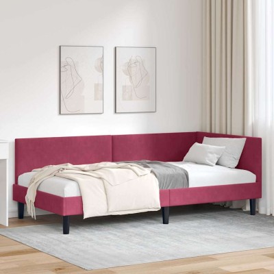 Corner bed frame Wine red...