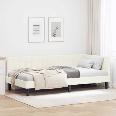 Corner bed frame Cream 90...