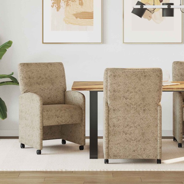 Dining Chairs with Wheels with wheels 2 pcs Light gray