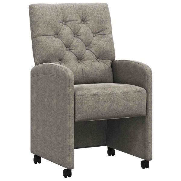 Dining Chairs with Wheels with wheels 2 pcs Light gray