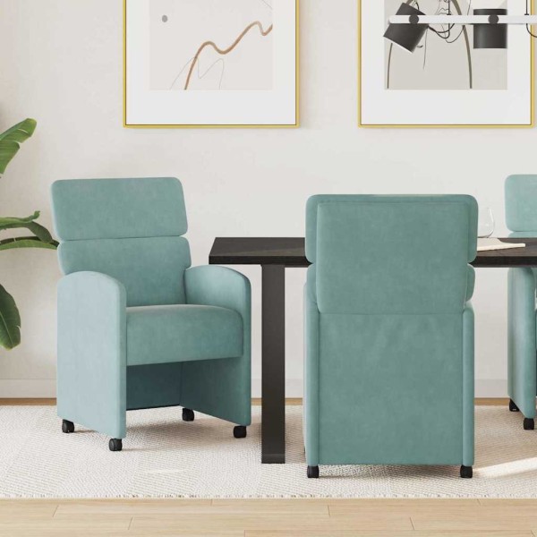 Dining Chairs with Wheels 2 pcs sea green 58 x 65 x 98 cm