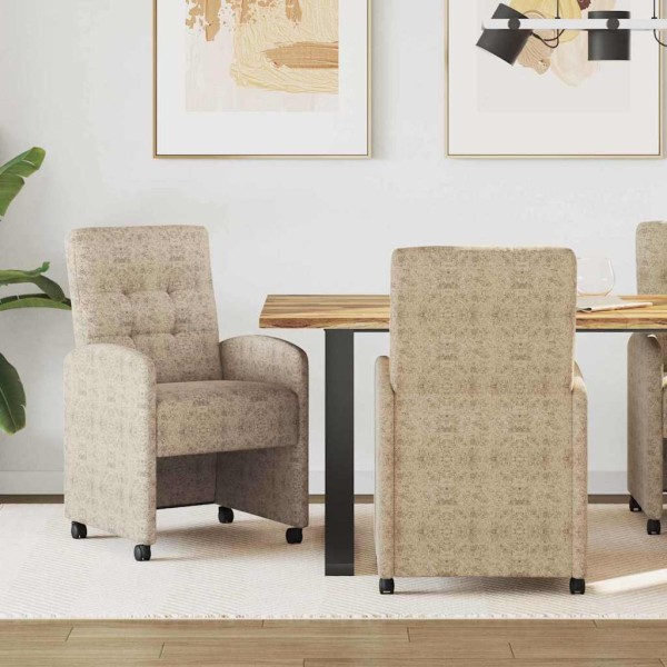 Dining Chairs with Wheels with wheels 2 pcs Light gray