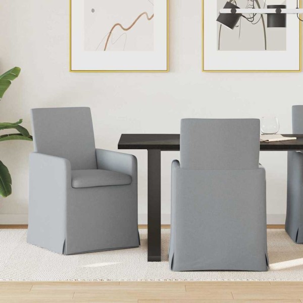 Dining chairs 2 pcs Light gray fabric 57 x 67 x 95 cm