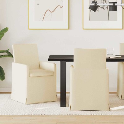 Dining chairs 2 pcs Cream...