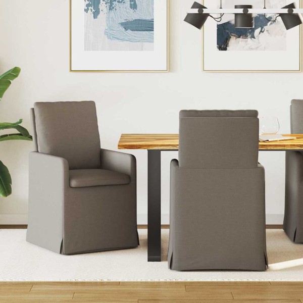 Dining chairs 2 pcs Light gray 57 x 67 x 98 cm Linen
