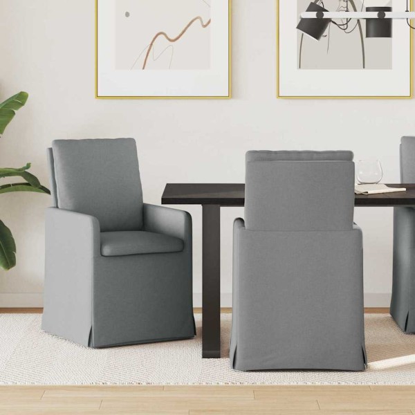 Dining chairs 2 pcs Light gray fabric 57 x 67 x 98 cm