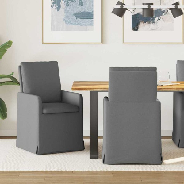 Dining chairs 2 pcs Dark gray fabric 57 x 67 x 98 cm