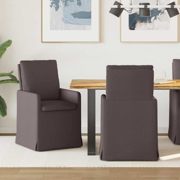 Dining chairs 2 pcs Dark brown fabric 57 x 67 x 98 cm
