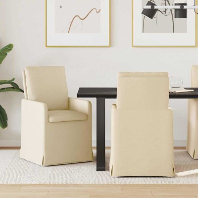 Dining chairs 2 pcs Cream...