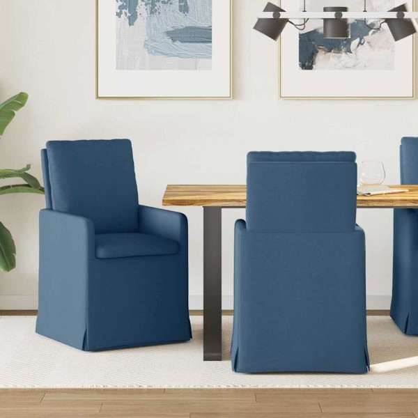 Dining chairs 2 pcs Blue fabric 57 x 67 x 98 cm