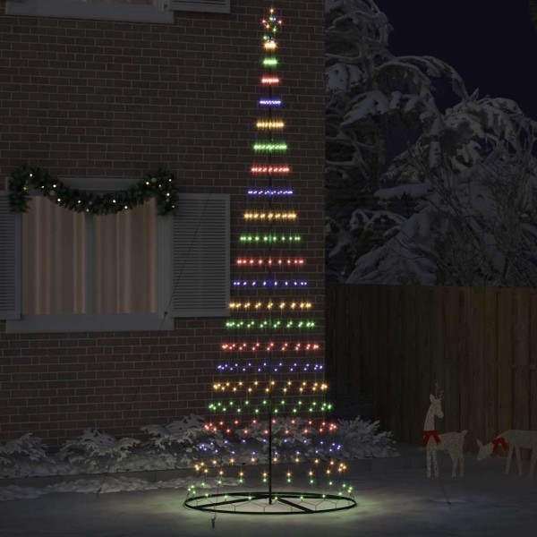 LED Christmas tree with 455 LED Multicolored 184.5 cm metal