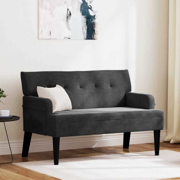 Česterfildo suolas Juoda 112 x 65,5 x 75 cm Aksomas