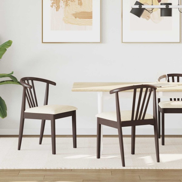 Dining chair 2 pcs Light brown and bright