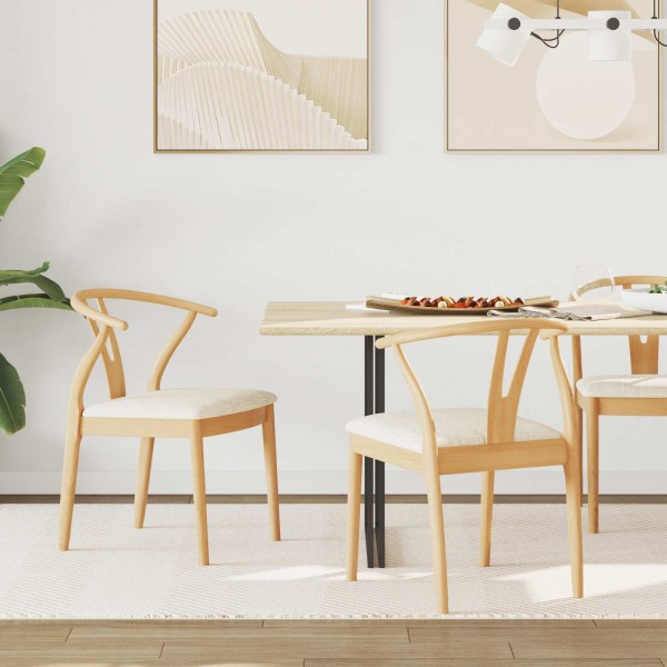 Dining chair 2 pcs Natural and bright