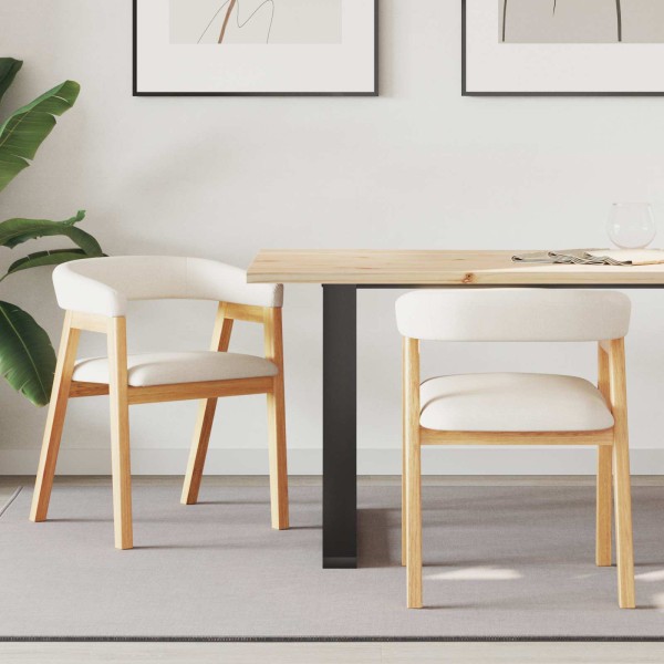 Dining chairs 2 pcs Natural 54 x 57 x 73 cm