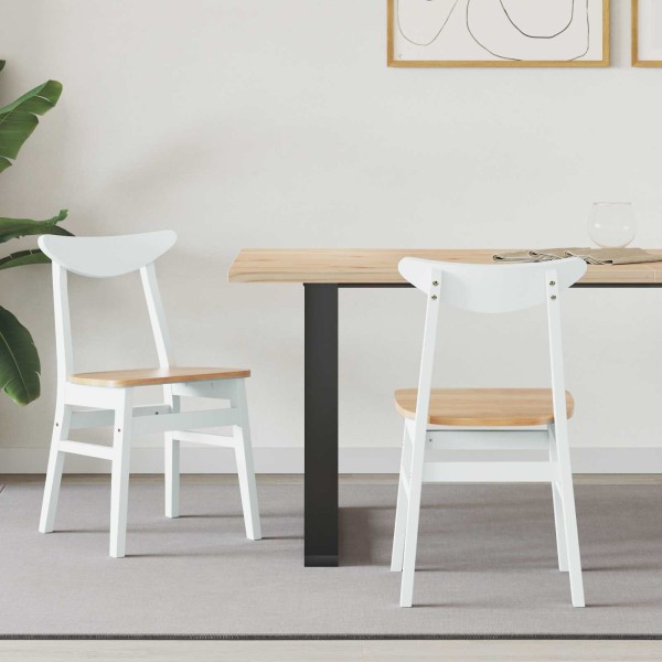 Dining chairs 2 pcs White 42 x 47.5 x 81 cm
