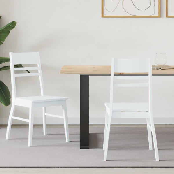 Dining chairs 2 pcs White 43 x 54 x 89 cm Solid rubber wood