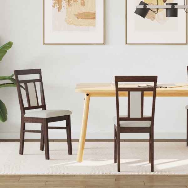 Dining chair 2 pcs Light brown and bright
