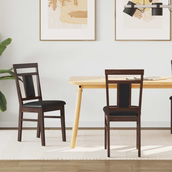 Dining chair 2 pcs Light brown and black