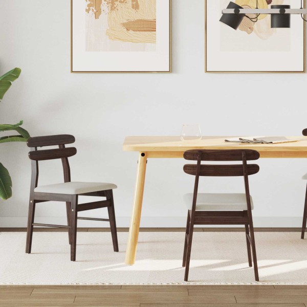 Dining chair 2 pcs Light brown and bright