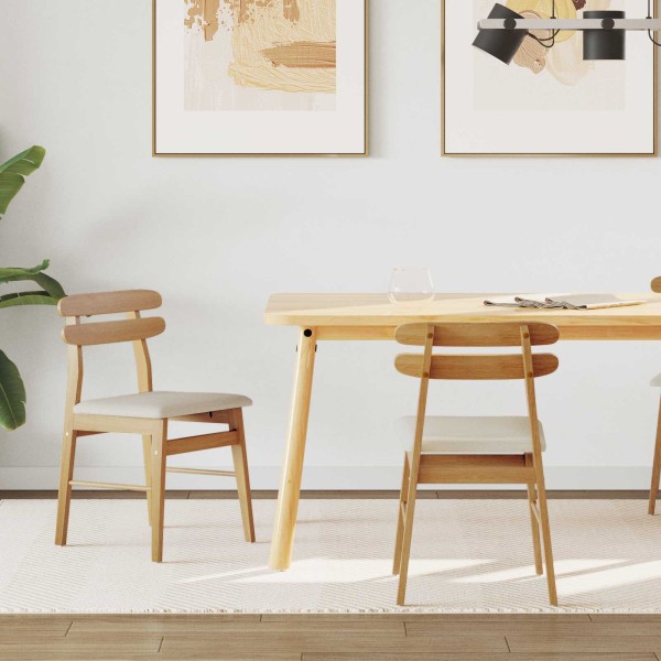 Dining chair 2 pcs Natural and bright