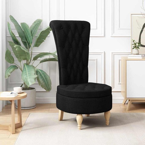 Slipper chair Black 56.5 x 70 x 110 cm fabric