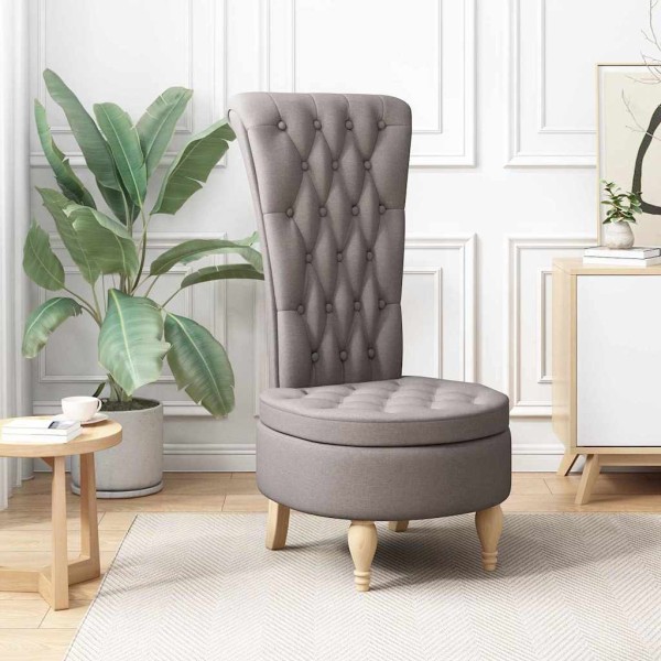 Slipper chair Taupe 56.5 x 70 x 110 cm fabric
