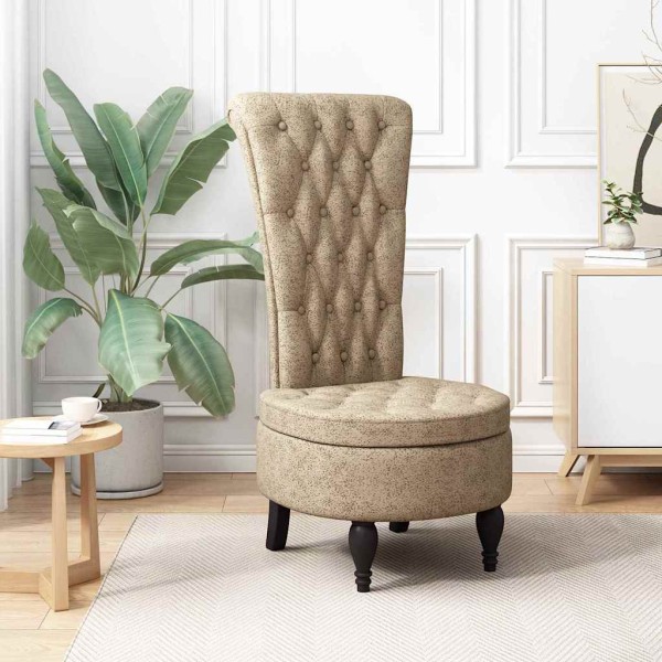 Slipper chair Light gray 56.5 x 70 x 110 cm