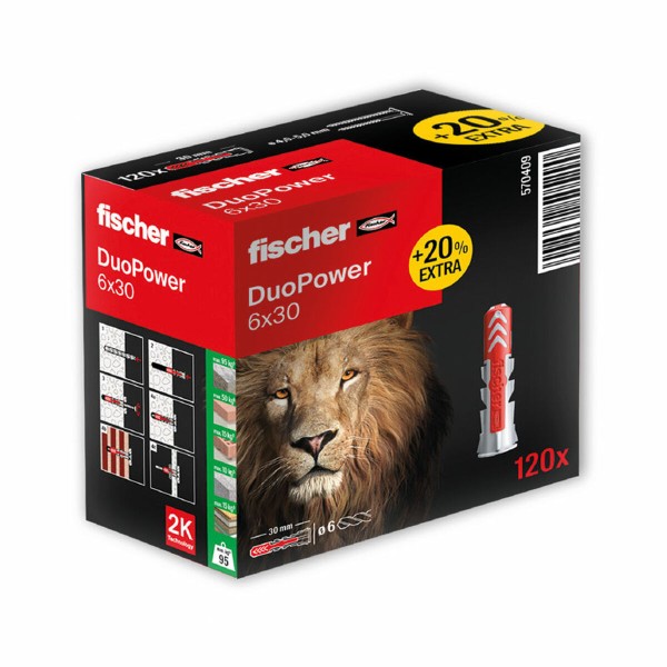 Dygliai Fischer DuoPower 570409 6 x 30 mm (120 vnt.)