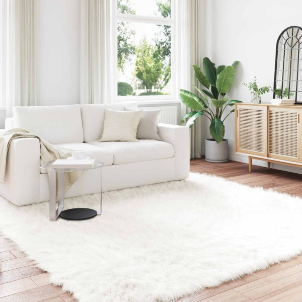 Artificial Ruckle carpet Tafalla White 240 x 240 cm