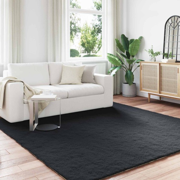 Artificial rabbit fur carpet Oite Black 240 x 240 cm