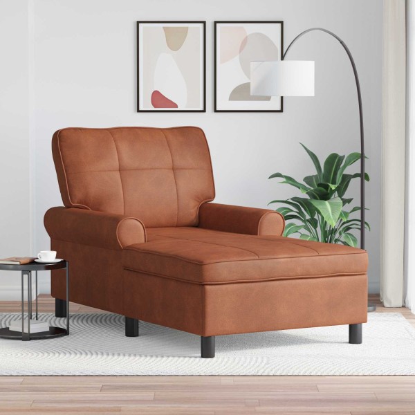 Bed with pillow Brown 91 x 157 x 91 cm Artificial leather