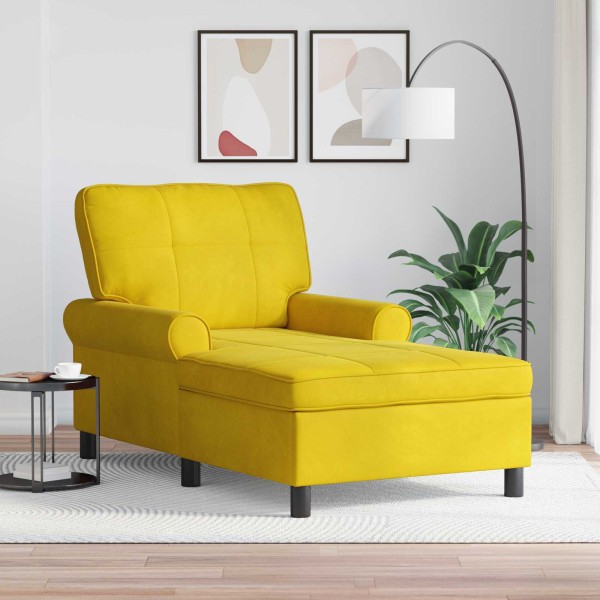 Bed with pillow Yellow 91 x 157 x 91 cm Velvet