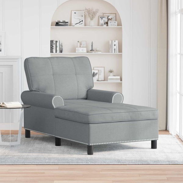 Bed with pillow Light gray fabric 91 x 157 x 91 cm