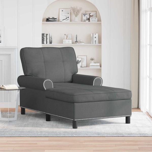 Bed with pillow Dark gray fabric 91 x 157 x 91 cm