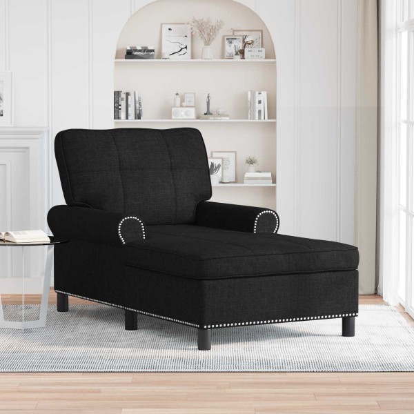 Bed with pillow Black fabric 91 x 157 x 91 cm