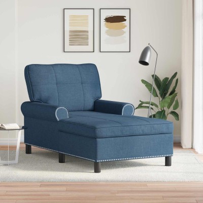 Bed with pillow Blue fabric...