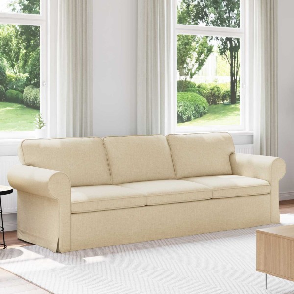 Sofa Cream 245 x 82 x 80 cm fabric