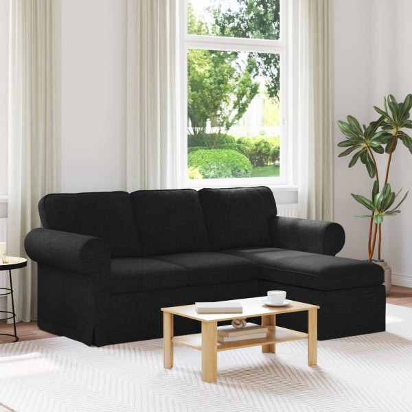 Sofa Black 195 x 138 x 80 cm fabric