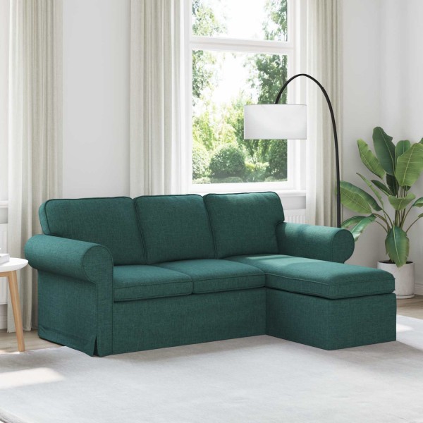 Sofa Dark green 195 x 138 x 80 cm fabric