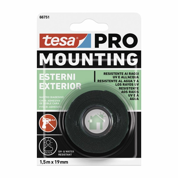 Dvipusė juosta TESA Mounting Pro Išorinis 19 mm x 1,5 m Spalvotas