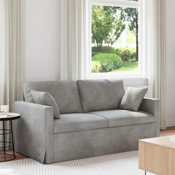 Sofa Light gray 158 x 78 x 80 cm Velvet