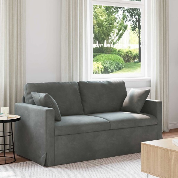 Sofa Dark gray 158 x 78 x 80 cm Velvet