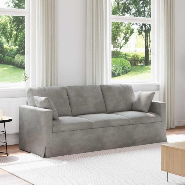 Sofa Light gray 198 x 78 x 80 cm Velvet