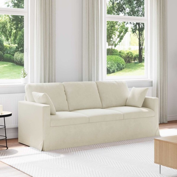 Cream sofa 198 x 78 x 80 cm Velvet