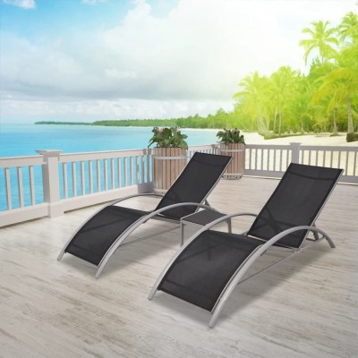 Sun lounger with table,...