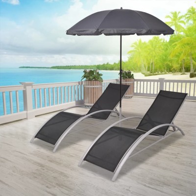 Sun lounger with umbrella,...