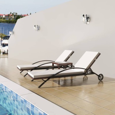 Sun lounger with table,...
