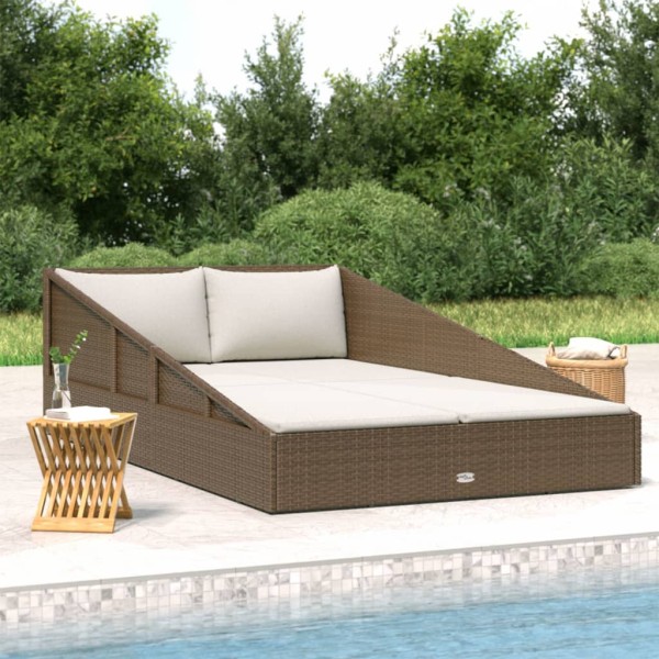 Garden bed, brown, 110x200cm, polyrattan