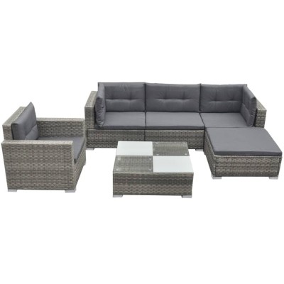 Garden set with cushions, 6...